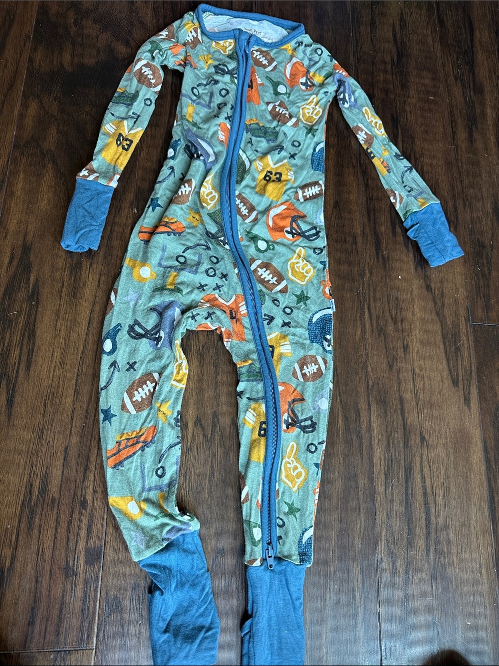 Little sleepy football bamboo pajamas
